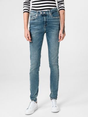 Jeansy bawełniane jeansowe Calvin Klein Jeans - niebieski