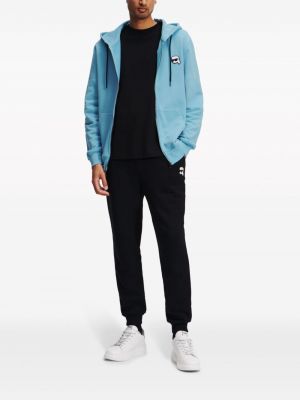 Kapučdžemperis ar rāvējslēdzēju Karl Lagerfeld zils