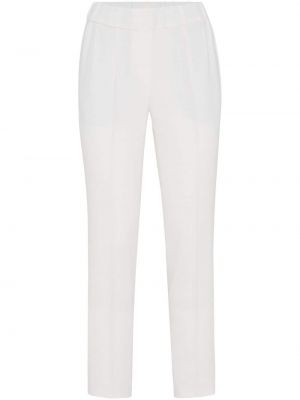 Hedvábné kalhoty Brunello Cucinelli bílé