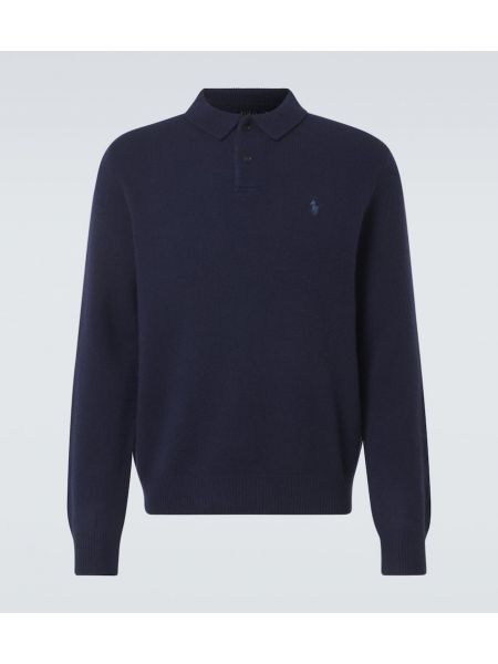 Cashmere ull poloskjorte Polo Ralph Lauren blå