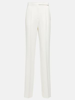 Pantalones rectos de crepé Max Mara blanco