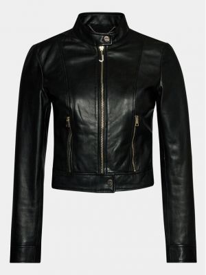 Priliehavá kožená bunda Liu Jo čierna