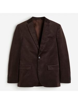 Вельветовый пиджак H&M Slim Fit Single-breasted, темно-коричневый