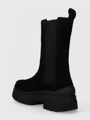 Semišové chelsea boots na platformě Tommy Hilfiger černé