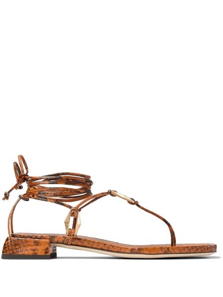 Kožené sandále Jimmy Choo hnedá