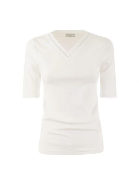 T-shirt mit v-ausschnitt Peserico weiß