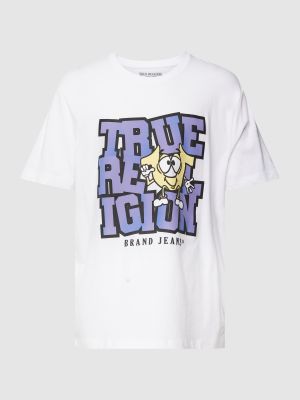 Koszulka z nadrukiem relaxed fit True Religion biała