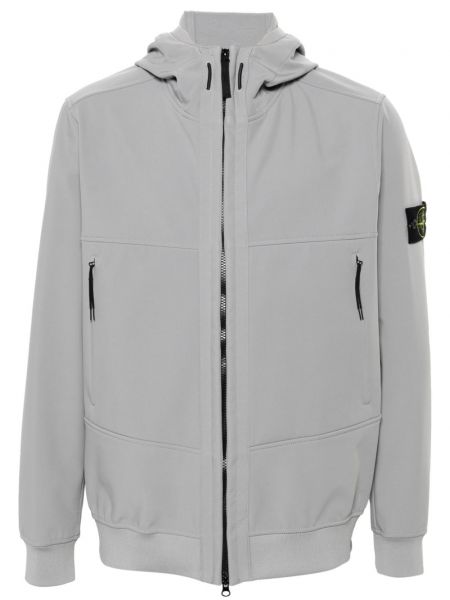 Kukuletalı uzun ceket Stone Island gri