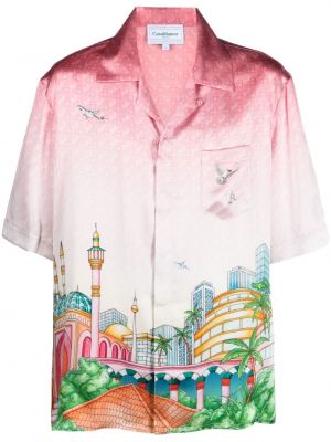 Růžová hedvábná košile Casablanca