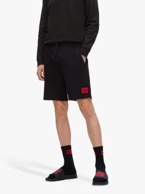 Спортивные хлопковые шорты Hugo Boss черные
