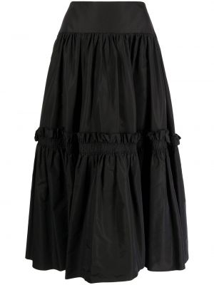 Hodvábna midi sukňa s volánmi Alex Perry čierna