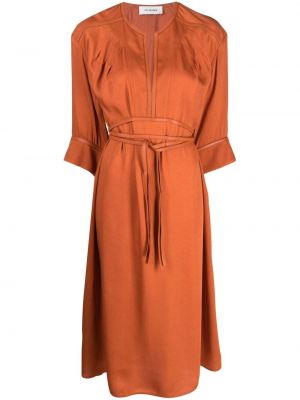Midi šaty Yves Salomon oranžové