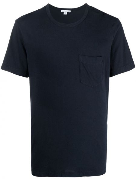 Tričko s vreckami James Perse modrá