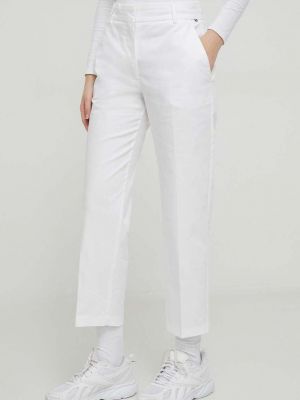 Proste spodnie z wysoką talią slim fit w jednolitym kolorze Tommy Hilfiger białe