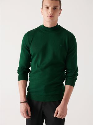 Vilnas džemperis ar augstu apkakli Avva zaļš