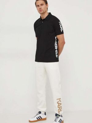 Polo majica Karl Lagerfeld črna