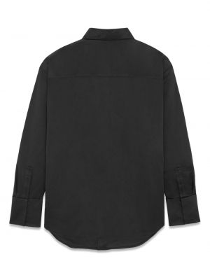 Hedvábná saténová košile Saint Laurent černá