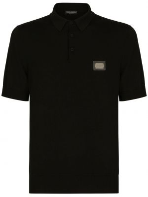 Vilnas polo krekls Dolce & Gabbana melns