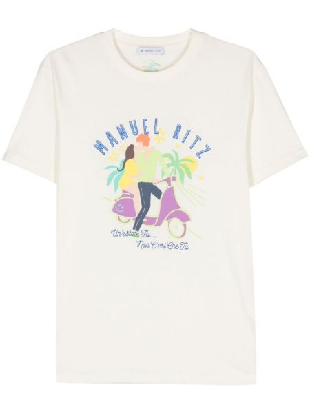 T-shirt aus baumwoll mit print Manuel Ritz weiß