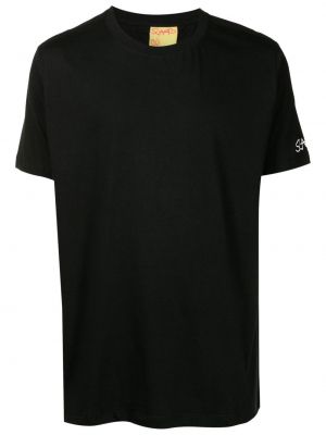 Bavlněné tričko s potiskem s krátkými rukávy jersey Amir Slama - černá