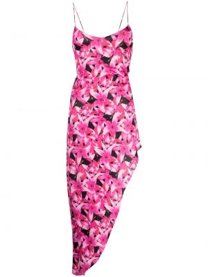 Asimetrična midi haljina s cvjetnim printom s printom Rotate