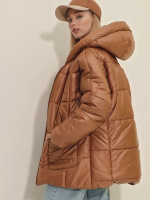 Oversized páperová bunda s kapucňou Trend Alaçatı Stili