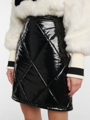 Prošívané kožená sukně s vysokým pasem z imitace kůže Dolce&gabbana černé