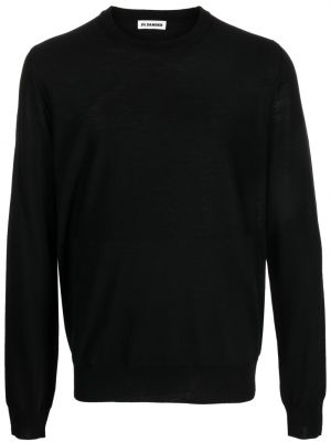 Pull en laine col rond Jil Sander noir