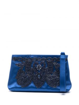 Сатенени чанта тип „портмоне“ Alberta Ferretti синьо