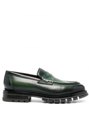 Pantofi loafer din piele Santoni verde