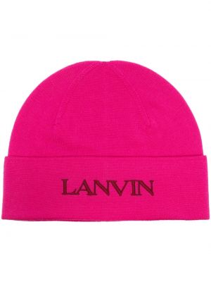 Вълнена шапка бродирана Lanvin розово