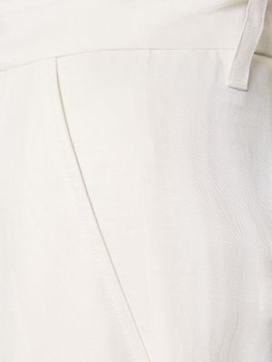 Lněné rovné kalhoty Anine Bing bílé