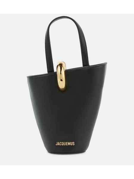 Lær mini bag Jacquemus svart