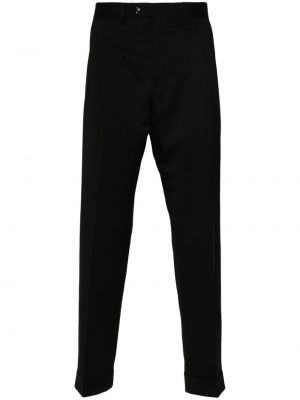 Μάλλινο παντελόνι με ίσιο πόδι Dell'oglio μαύρο