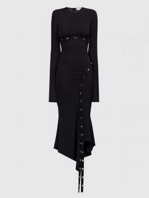 Черное асимметричное платье миди The Attico