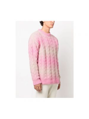 Sweter z okrągłym dekoltem Roberto Collina różowy