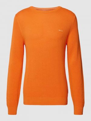 Dzianinowy sweter Gant pomarańczowy