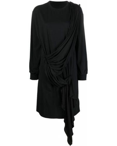 Drapiruotas maksi suknelė Mm6 Maison Margiela juoda