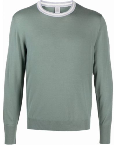 Плетен пуловер Eleventy зелено
