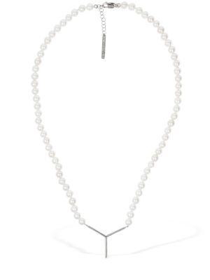 Náhrdelník s perlami Y/project stříbrný