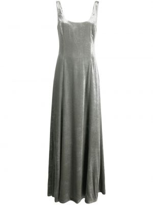 Rochie de seară de catifea Ralph Lauren Collection argintiu