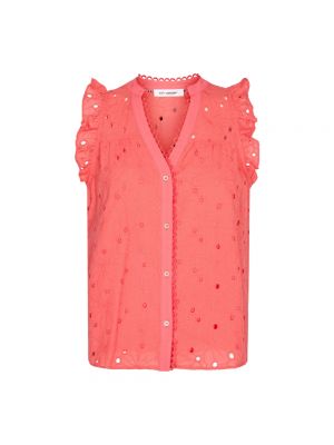 Koszula na guziki bawełniana Co'couture - różowy