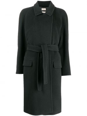 Černý kašmírový kabát Hermès