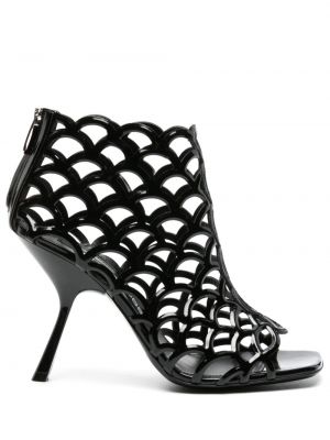Kožne sandale od lakirane kože Sergio Rossi crna