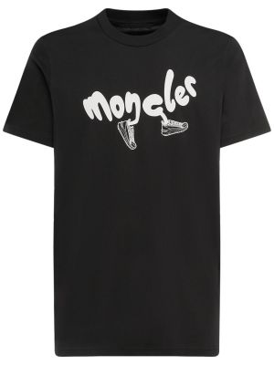 Βαμβακερή μπλούζα Moncler μαύρο