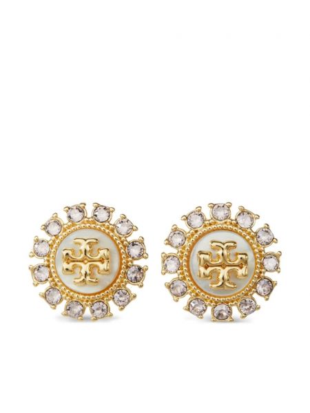 Обеци с кристали Tory Burch златисто