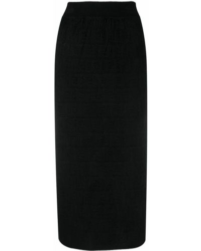 Falda de tubo ajustada con estampado Fendi negro