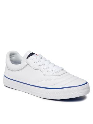 Кожени ниски обувки Tommy Jeans бяло