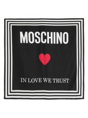 Копринен шал с принт Moschino
