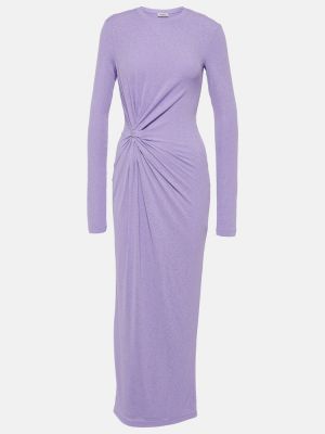 Sukienka midi z dżerseju Nanushka fioletowa